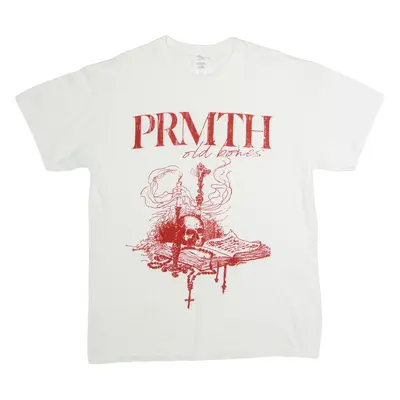 GILDAN PRMTH Old Bones Mens Band T-Shirt White Crew Neck L