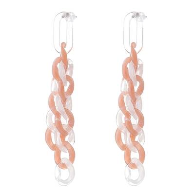 Acrylic Curb Chain Tassel Dangle Stud Earrings for Women