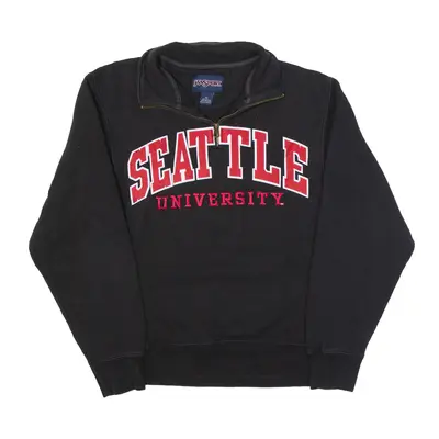 JANSPORT Seattle University Sweatshirt Black 1/4 Zip Womens XS
