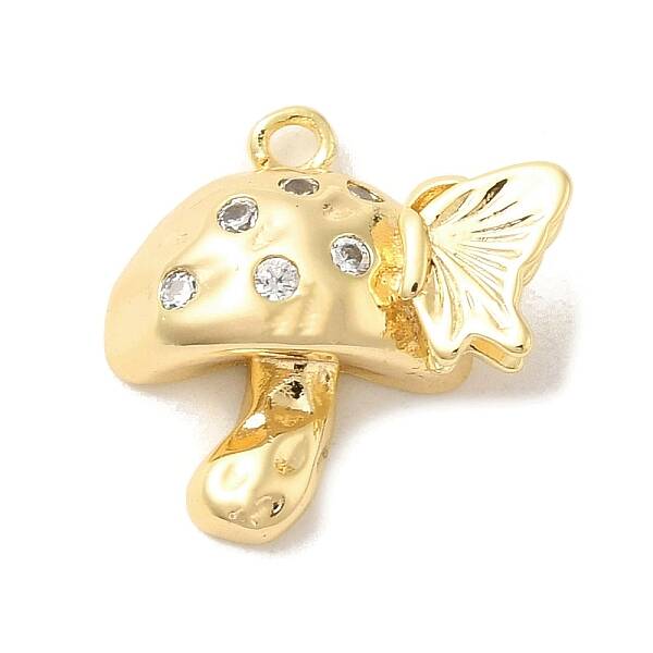 Brass Micro Pave Clear Cubic Zirconia Pendants