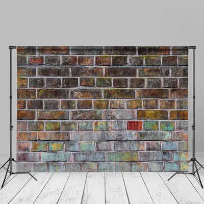 Colorful Pigment Vintage Brick Wall Photos Backdrop - Aperturee