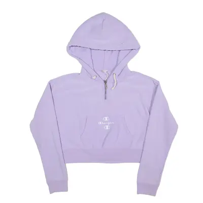 CHAMPION Crop Hoodie Purple Pullover Womens XS