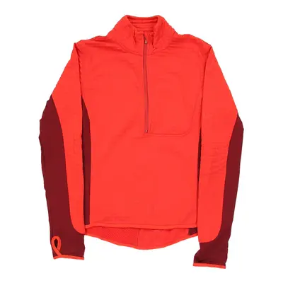 Vintage Nike 1/4 Zip - Small Red Polyester