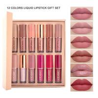 12 Colors Matte Liquid Lipstick Set,Super Stay Liquid Velvet Lipstick Non-stick Cup Waterproof Long Lasting Lip Gloss Set for...