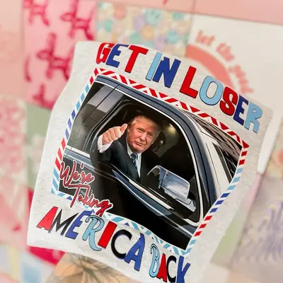 Get In loser red white and blue tee crewneck