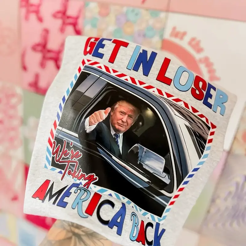 Get In loser red white and blue tee crewneck
