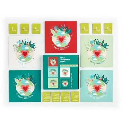 10 Recycled Christmas Cards - 10 Trees Planted (FSC ) | Style: Eco Earth
