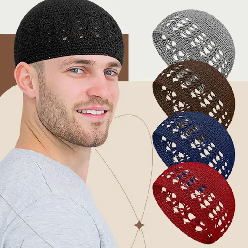 Set Of 4 Crochet Beanie Knitted Warm Hat Unisex Knitted Hat Knitted Hat Fashionable and Versatile Soft and Comfortable Windpr...