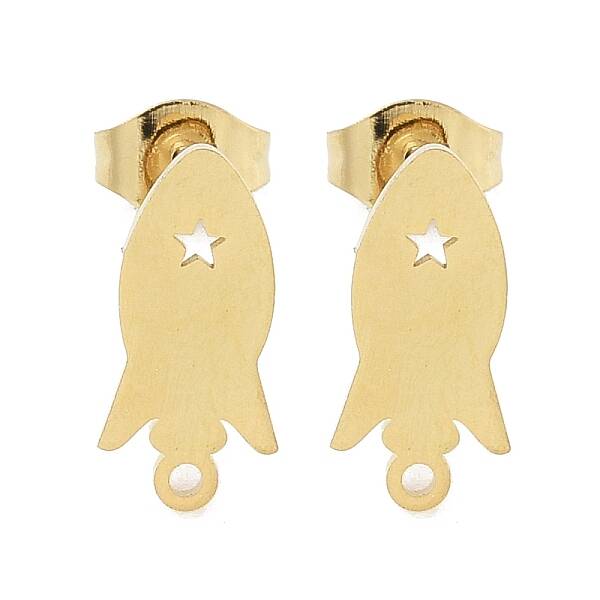 Rocket Ion Plating(IP) 304 Stainless Steel Stud Earring Findings