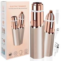 2-in-1 rechargeable Eyebrow Trimmer Beauty set, electric eyelash curler, portable lip, eyebrow, ear and nose scissors Cosmeti...