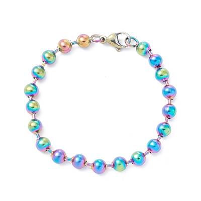 Ion Plating(IP) 304 Stainless Steel Ball Chain Bracelets