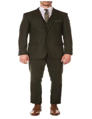 Green Slim Fit Suit - Many Styles & Brands $99UP Tweed 3 Piece Suit - Tweed Wedding Suit Hunter Green Super Slim Fit Peak Bli...