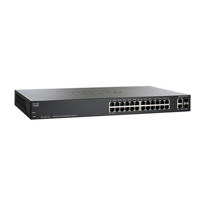 Cisco SLM224GT-NA-RF | Small Business 200 Series SF200-24 24 x Ports 10/100Base-T + 2 x Ports Combo SFP (mini-GBIC) Rack-Moun...