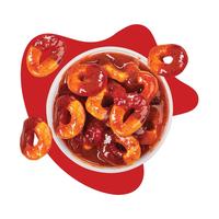 Peach flavored rings in chamoy