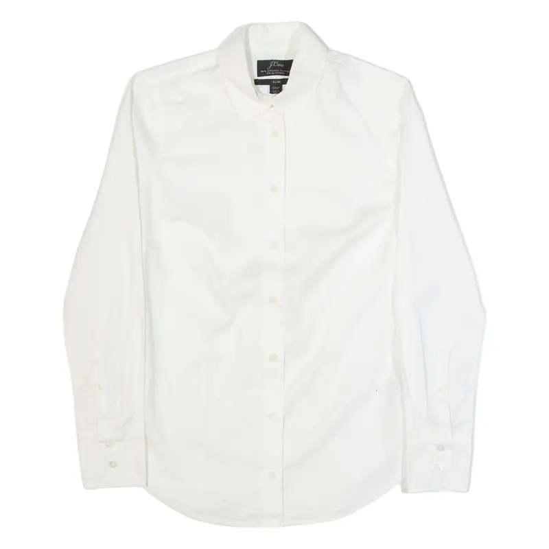 J.CREW Slim Fit Womens Plain Shirt White Long Sleeve XXS