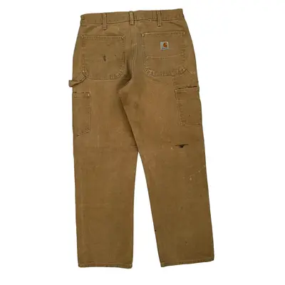 Carhartt Double Knee Carpenter Trousers - 32W 30L Brown Cotton