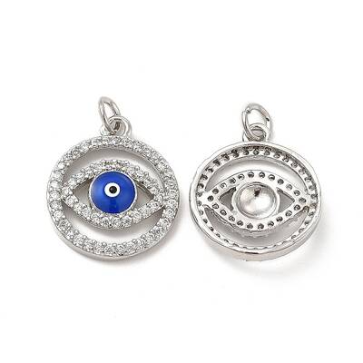 Brass Micro Pave Cubic Zirconia Pendants