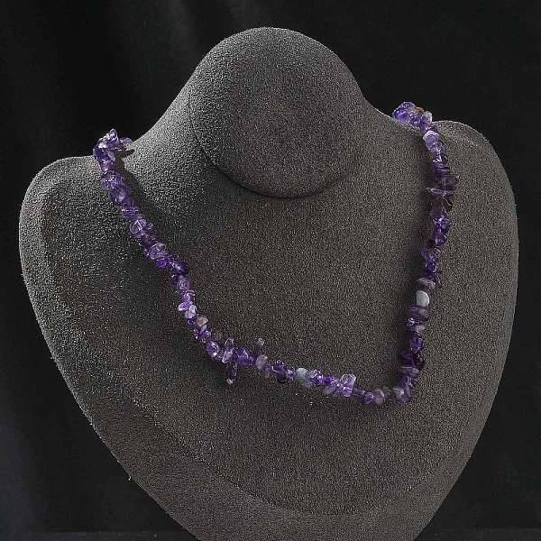 Natural Amethyst Chip Beaded Necklaces for Men Women