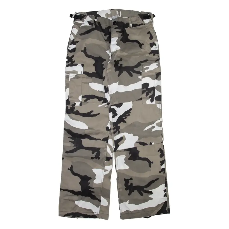 Camo Cargo Mens Trousers Grey Regular Straight W32 L32