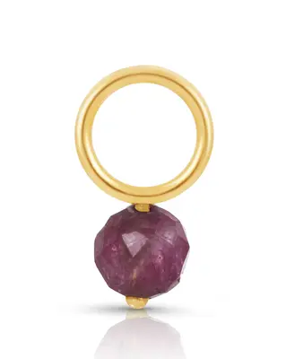 14K Fine One Love Birthstone Charms | Month/Gemstone: July - Ruby | Metal Color: Solid Gold