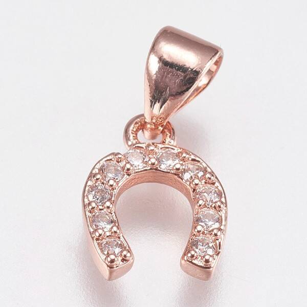 Brass Micro Pave Cubic Zirconia Charms
