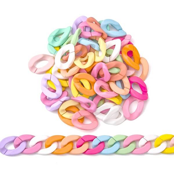 Opaque Spray Painted Acrylic Linking Rings