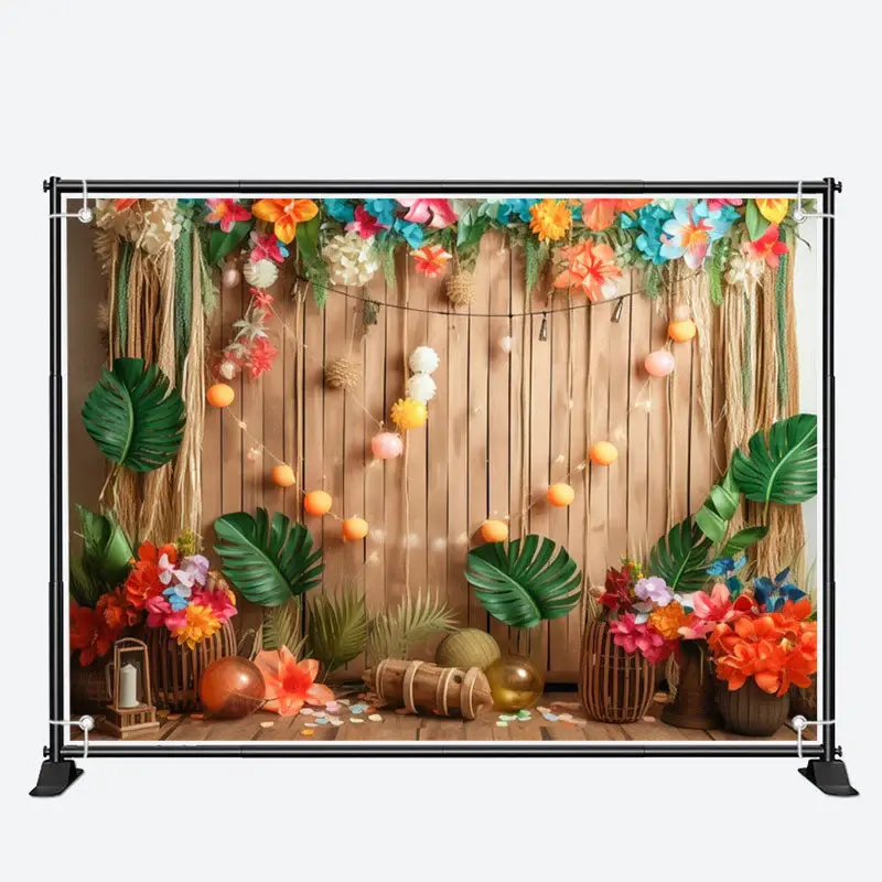 Tropical Floral Board Birthday Cake Smash Backdrop - Aperturee