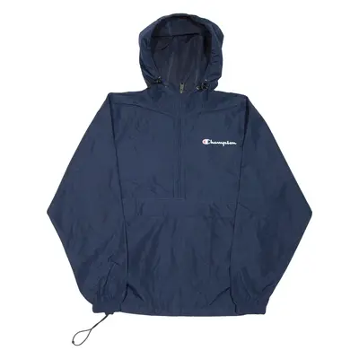 CHAMPION Mens Pullover Jacket Blue Hooded S