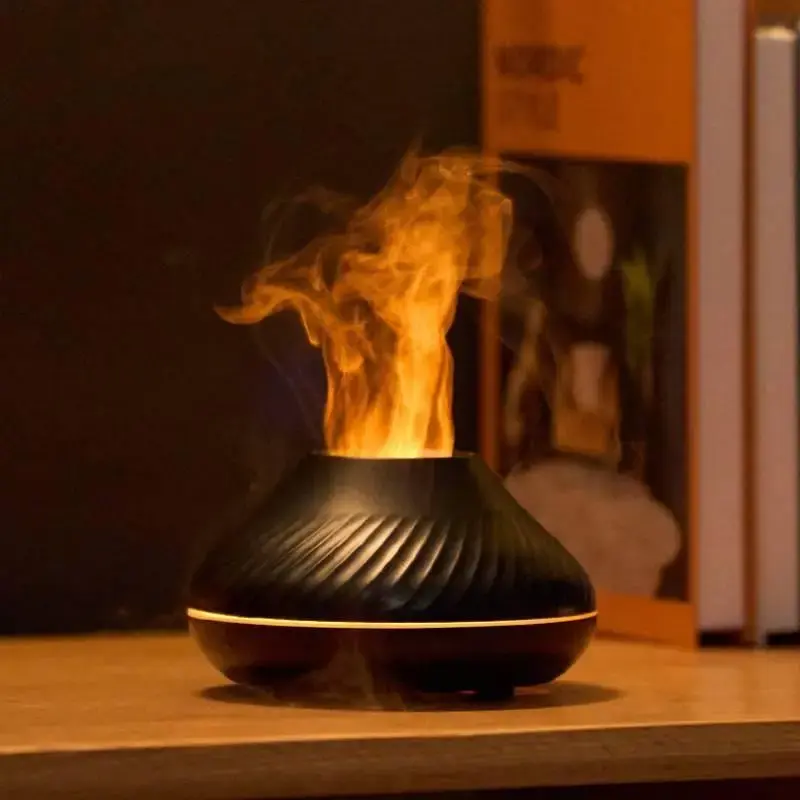 Creative Simulation Flame Design Humidifier, USB Charging Simulated Flame Aroma Diffuser, Household Decorative Air Humidifier...