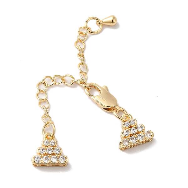Brass Micro Pave Cubic Zirconia Chain Extender