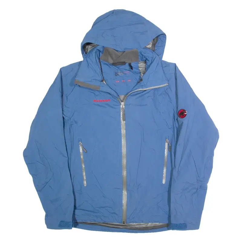 MAMMUT Mens Rain Jacket Blue Hooded S