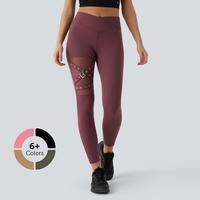 Halara SoftlyZero Eco High Waisted Crossover Contrast Mesh Adjustable Buckle Yoga 7/8 Leggings Activewear  #Outdoorfun #summe...