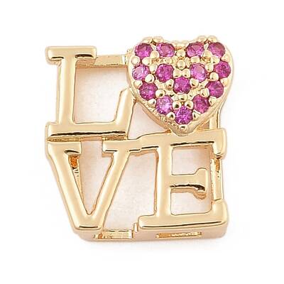 Brass Micro Pave Cubic Zirconia Slide Charms