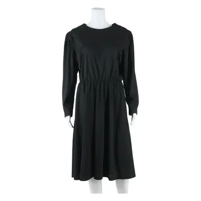MERYL FASHIONS LTD Womens Day Dress Black Long Sleeve Knee Length L