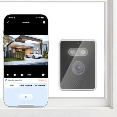 CamzyCam 5MP 2K Window Camera,2.4GHz & 5GHz WiFi Indoor Cameras for Home Security with ChromaMax Al Color Night Vision,Person...