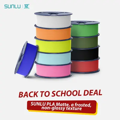 PLA Matte 3D Printer Filament 1KG 1.75mm SUNLU Matte PLA Filament - Neatly Wound, 1KG/Roll