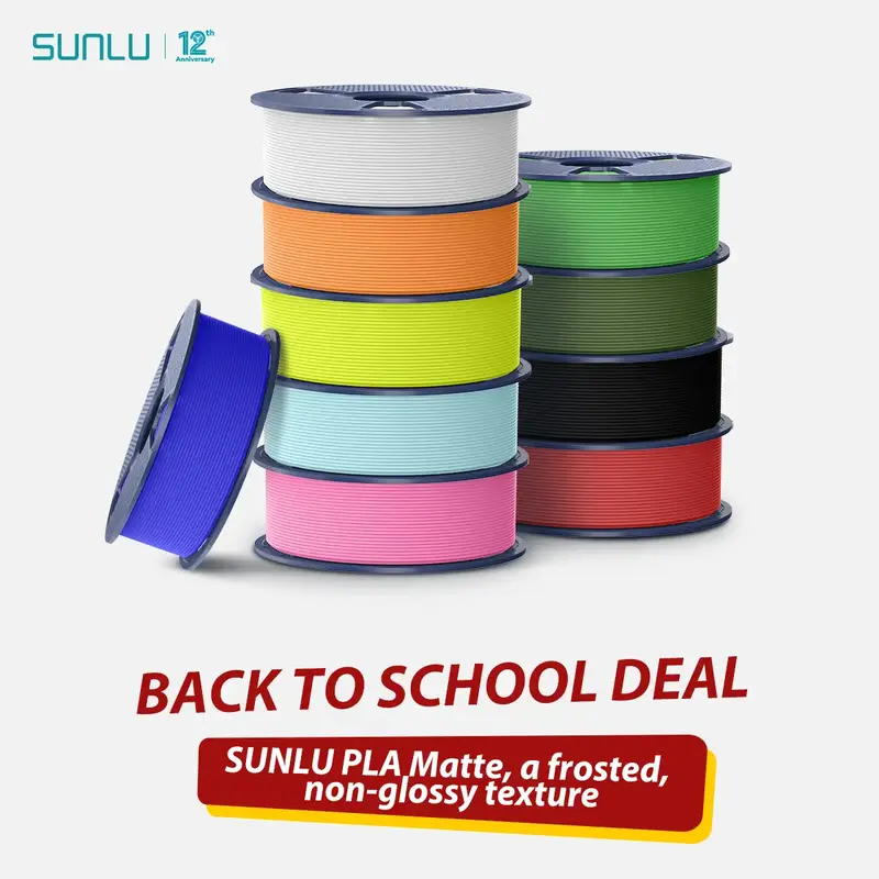 PLA Matte 3D Printer Filament 1KG 1.75mm SUNLU Matte PLA Filament - Neatly Wound, 1KG/Roll