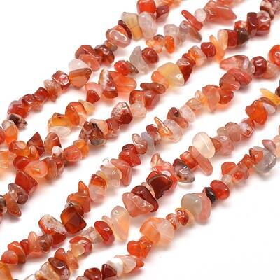 Natural South Red Agate Chips Bead Strands