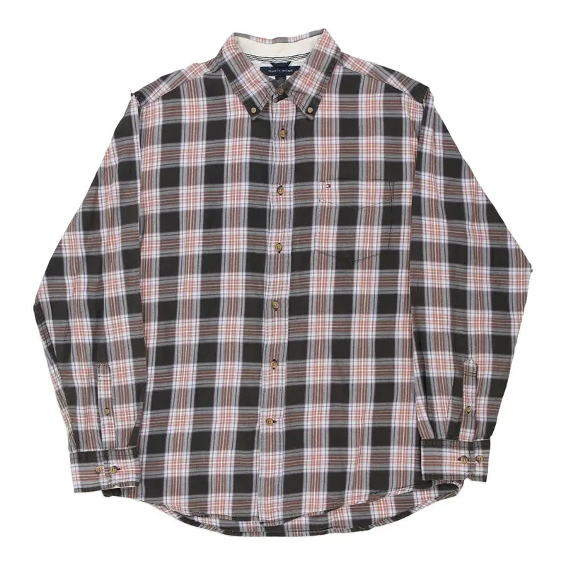Tommy Hilfiger Checked Shirt - Large Brown Cotton