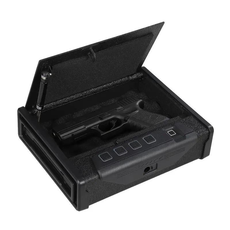 Garvee Gun Safe for 2 Pistols with Biometric & PIN Access, Steel Construction, LED Light & Silent Mode, Quick Access Lock Box...
