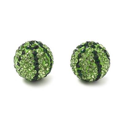 Watermelon Pattern Polymer Clay Rhinestone Beads