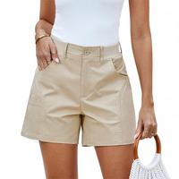 luvamia Shorts for Women Trendy Casual Summer High Waisted Chino Shorts Ribbed Elastic Waist Comfy Shorts with Pockets Womens...