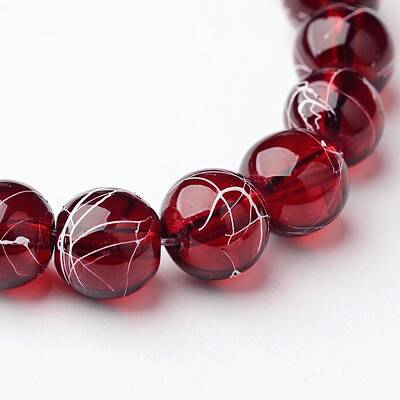 Drawbench Transparent Glass Round Beads Strands