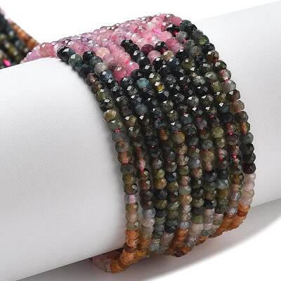 Gradient Color Natural Colorful Tourmaline Beads Strands
