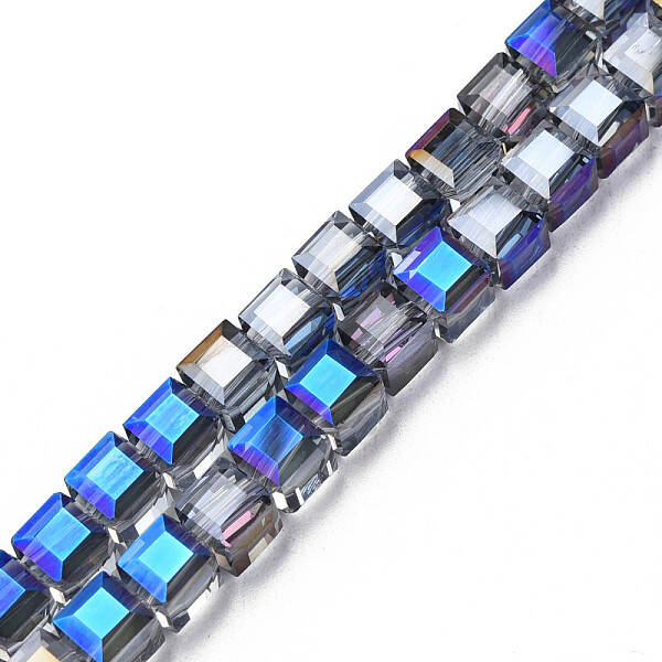 Electroplate Transparent Glass Beads Strands