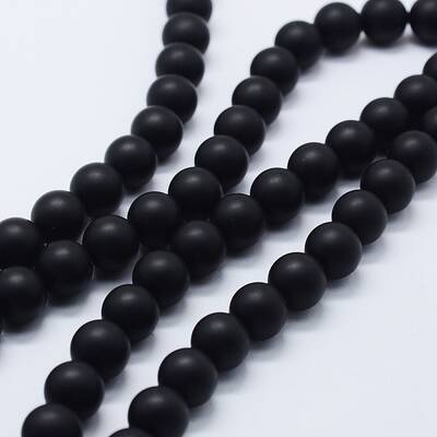 Natural Black Agate Beads Strands