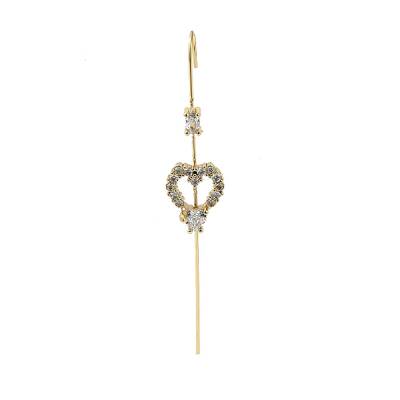 Brass Crystal Rhinestone Ear Wrap Crawler Hook Earrings for Women