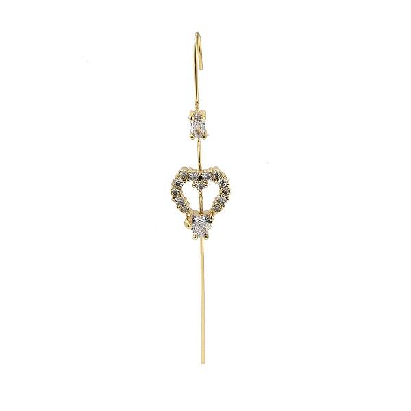 Brass Crystal Rhinestone Ear Wrap Crawler Hook Earrings for Women