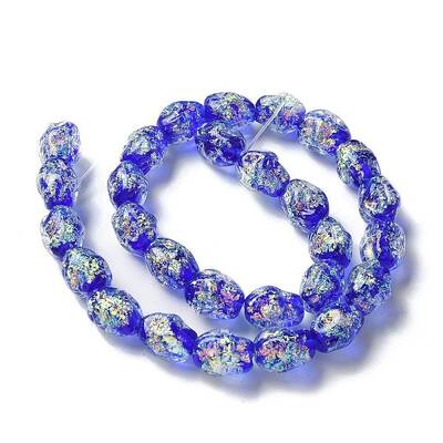 Handmade Foil Lampwork Beads Strands