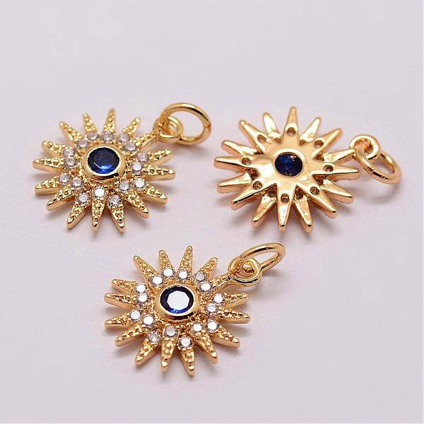 Brass Micro Pave Cubic Zirconia Charms